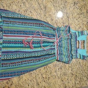 Beautiful like new printed belted hi low dress